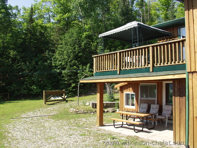 Cottage covered patio during the Summer
