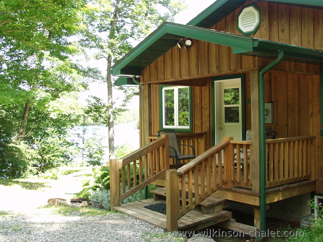 Cottage front entrance during the Summer,
       Lac des trente et un milles (31 miles lake),
       Bouchette, Quebec