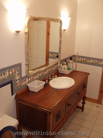 Cottage bathroom vanity,
       Bouchette, Quebec